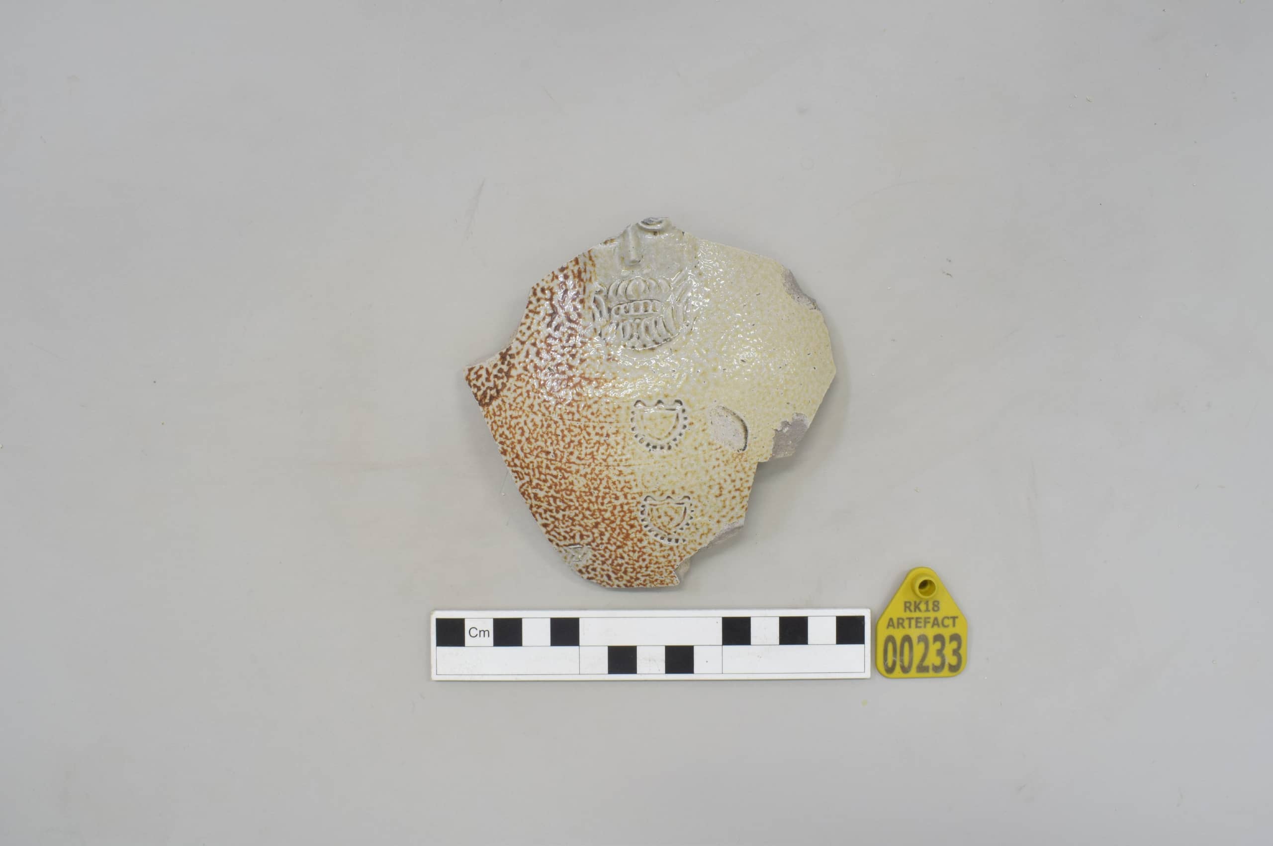 A sherd of Frechen pottery found on VOC-ship Rooswijk