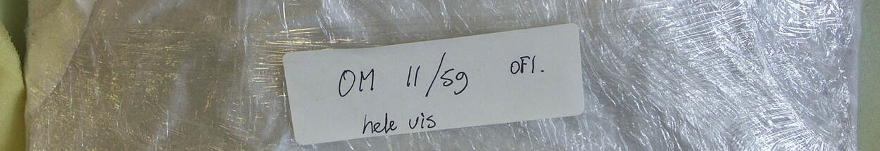 Foto van een gevonden hele vis in plastic verpakking