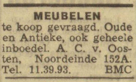 Photo of ad printed in the Haagsche Courant from 1940