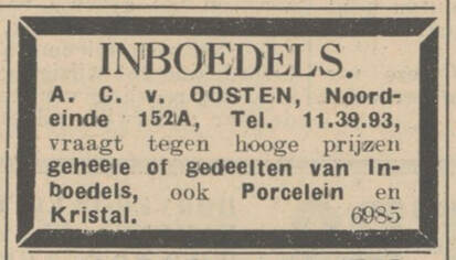 Photo of ad printed in the Haagsche Courant from 1939