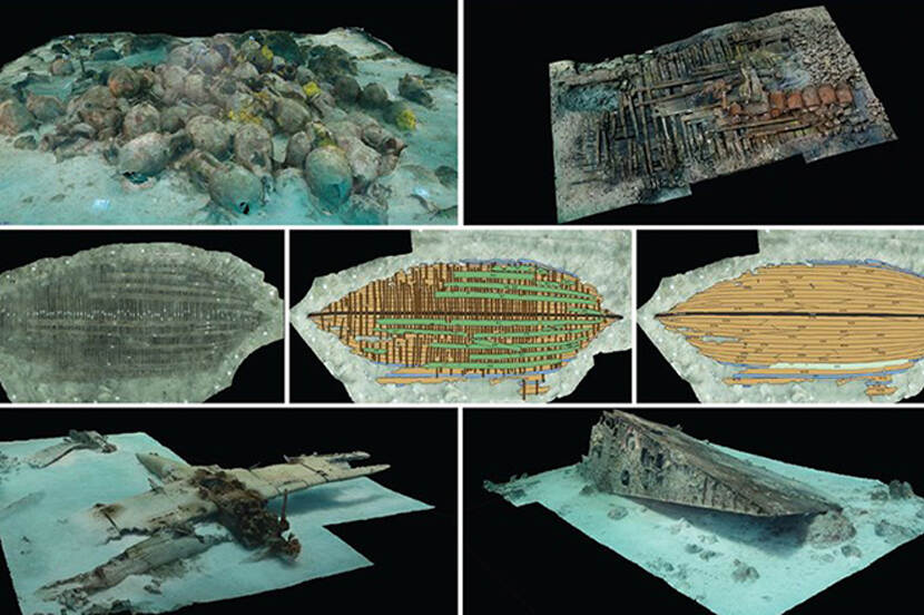 Examples of photogrammetry recordings under water